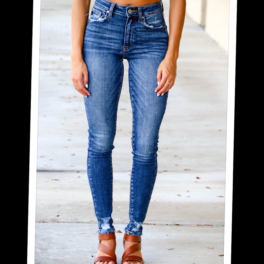 Brand new distressed jeans.